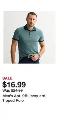 Kohl's Men's Apt. 9 Jacquard Tipped Polo offer