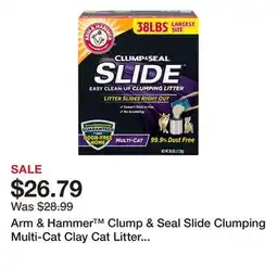 Petsmart Arm & Hammer Clump & Seal Slide Clumping Multi-Cat Clay Cat Litter - Low Dust offer