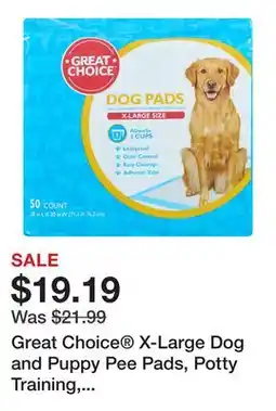 Petsmart Great Choice X-Large Dog and Puppy Pee Pads, Potty Training, Unscented, 50 Count offer