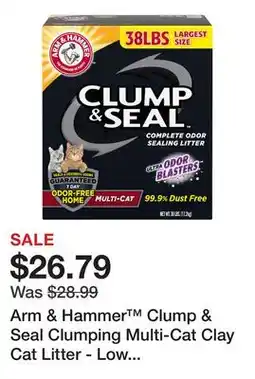 Petsmart Arm & Hammer Clump & Seal Clumping Multi-Cat Clay Cat Litter - Low Dust offer