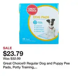 Petsmart Great Choice Regular Dog and Puppy Pee Pads, Potty Training, Unscented, 150 Count offer