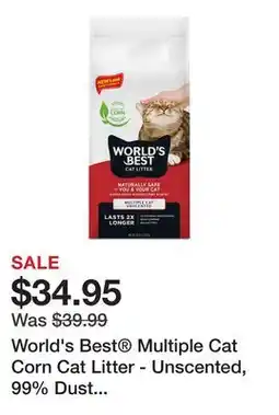 Petsmart World's Best Multiple Cat Corn Cat Litter - Unscented, 99% Dust Free, Clumping offer