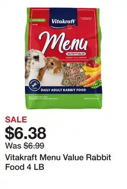 Petsmart Vitakraft Menu Value Rabbit Food 4 LB offer