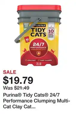 Petsmart Purina Tidy Cats 24/7 Performance Clumping Multi-Cat Clay Cat Litter - Low Dust, 10 Day Odor offer