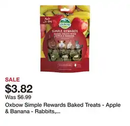Petsmart Oxbow Simple Rewards Baked Treats - Apple & Banana - Rabbits, Guinea Pigs, and Small Pets - 3 Oz offer