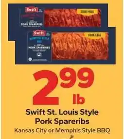 Save a Lot Swift St. Louis Style Pork Spareribs offer
