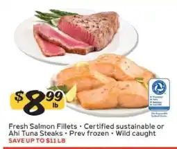 Winn Dixie Fresh Salmon Fillets or Ahi Tuna Steaks offer