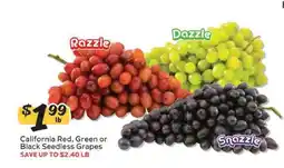 Winn Dixie California Red, Green or Black Seedless Grapes offer