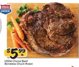 Winn Dixie USDA Choice Beef Boneless Chuck Roast offer