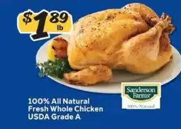 Winn Dixie 100% All Natural Fresh Whole Chicken offer