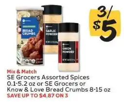 Winn Dixie SE Grocers Assorted Spices or Bread Crumbs offer