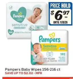 Winn Dixie Pampers Baby Wipes 156-216 ct offer
