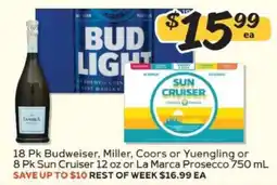 Winn Dixie Budweiser, Miller, Coors, Yuengling, Sun Cruiser, La Marca Prosecco offer