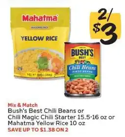 Winn Dixie Bush's Best Chili Beans or Mahatma Yellow Rice offer
