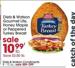 Giant Eagle Dietz & Watson Gourmet Lite Turkey Breast offer