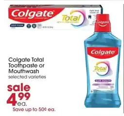 Giant Eagle Colgate Total Toothpaste or Mouthwash offer