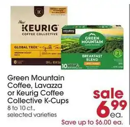 Giant Eagle Green Mountain Coffee, Lavazza or Keurig Coffee Collective K-Cups offer