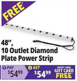 Ocean State Job Lot 48, 10 Outlet Diamond Plate Power Strip offer