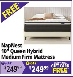 Ocean State Job Lot MOLBIUS 10 Medium Firm Feel Memory Foam Mattress Queen offer