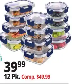 Ocean State Job Lot Home Living 12 Piece Glass Navy Storage Set with Lids offer
