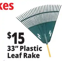 Ocean State Job Lot 33 Plastic Leaf Rake with Foam Grip Handle offer