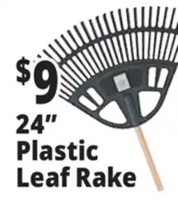 Ocean State Job Lot 24 Plastic Leaf Rake with Foam Grip Handle offer