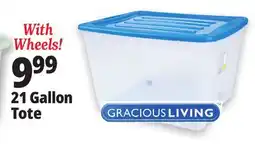 Ocean State Job Lot Gracious Living Stackable Storage Tote with Wheels offer
