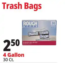 Ocean State Job Lot Rough Stuff 4 Gal Small Trash Bags offer