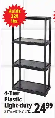Ocean State Job Lot Maxit 4-Tier Plastic Shelving Unit 48 offer