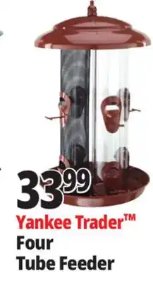 Ocean State Job Lot Four Tube Bird Feeder Brown offer