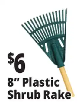 Ocean State Job Lot 8 Plastic Shrub Rake with Wooden Handle offer