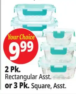 Ocean State Job Lot Home Living Glass Storage Containers With Lid 2pk 21.6 oz./35.1 oz offer