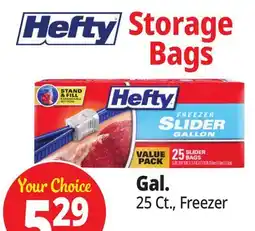 Ocean State Job Lot Hefty Freezer Gallon Slider Bags 25 Count offer