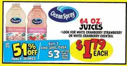 Ollie's Ocean Spray JUICES offer