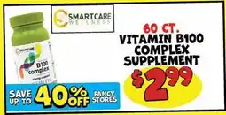 Ollie's SMARTCARE WELLNESS VITAMIN B100 COMPLEX SUPPLEMENT offer