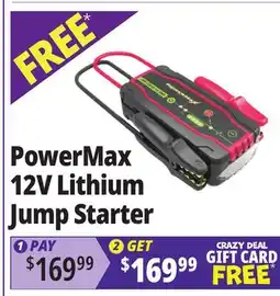 Ocean State Job Lot PowerMax Lithium 12V Jump Starter offer