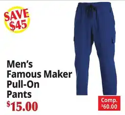 Ocean State Job Lot Men's Famous Maker Pull-On Pants offer