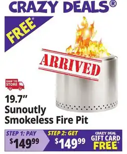 Ocean State Job Lot 19.7 Sunoutly Smokeless Fire Pit offer