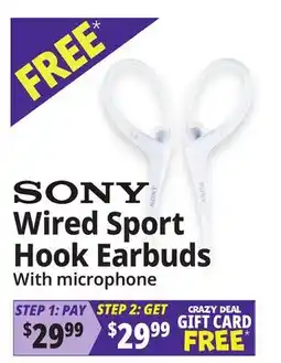 Ocean State Job Lot SONY Wired Sport Hook Earbuds offer
