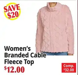 Ocean State Job Lot Women's Branded Cable Fleece Top offer