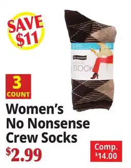 Ocean State Job Lot Women's No Nonsense Crew Socks offer