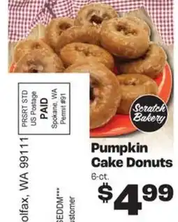 Rosauers Scratch Bakery pumpkin cake donuts offer