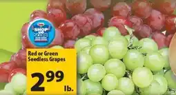 Times Supermarkets Red or Green Seedless Grapes offer