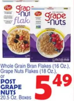 Bravo Supermarkets POST GRAPE NUTS 20.5 Oz. Boxes offer