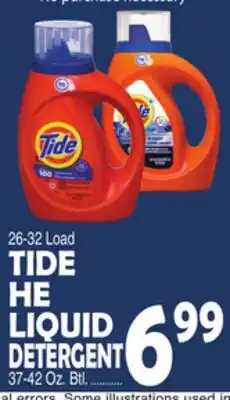 Bravo Supermarkets TIDE HE LIQUID DETERGENT offer