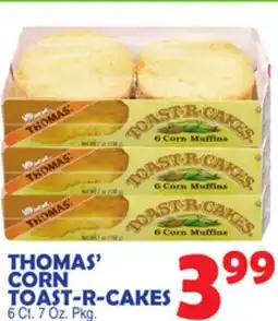 Bravo Supermarkets THOMAS' CORN TOAST-R-CAKES offer