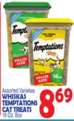 Bravo Supermarkets WHISKAS TEMPTATIONS CAT TREATS offer