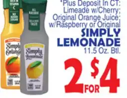 Bravo Supermarkets SIMPLY LEMONADE offer