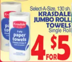 Bravo Supermarkets KRASDALE JUMBO ROLL TOWELS offer