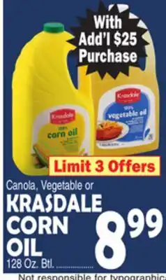 Bravo Supermarkets KRASDALE CORN OIL offer